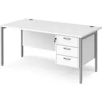 Moline Computer Desk with 3 Drawers - White