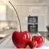 Moline Medium Cherry Sculpture - Red, Ceramic