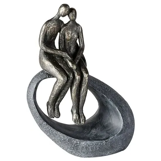 Moment Poly Design Sculpture - Antique Bronze, Grey image