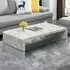 Momo Coffee Table with Glass Undershelf - Magnesia Marble Effect