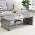Momo Coffee Table with Glass Undershelf - Melange Marble Effect