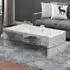 Momo Coffee Table with Glass Undershelf - Vida Marble Effect