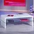 Momo Coffee Table with Glass Undershelf - White, High Gloss
