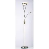 Monaco Floor Lamp - Antique Brass, Glass & Steel alternate view