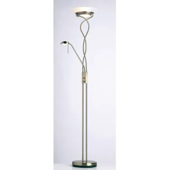 Monaco Floor Lamp - Antique Brass, Glass & Steel product