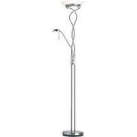 Monaco Mother and Child Floor Lamp with Dimmer - Satin Chrome