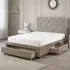 Monet King Size Bed Frame with Storage - Mink, Fabric
