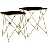 Monora Set of 2 Side Tables - Black, Glass