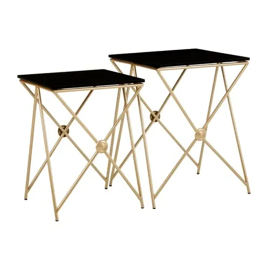Monora Set of 2 Side Tables - Black, Glass