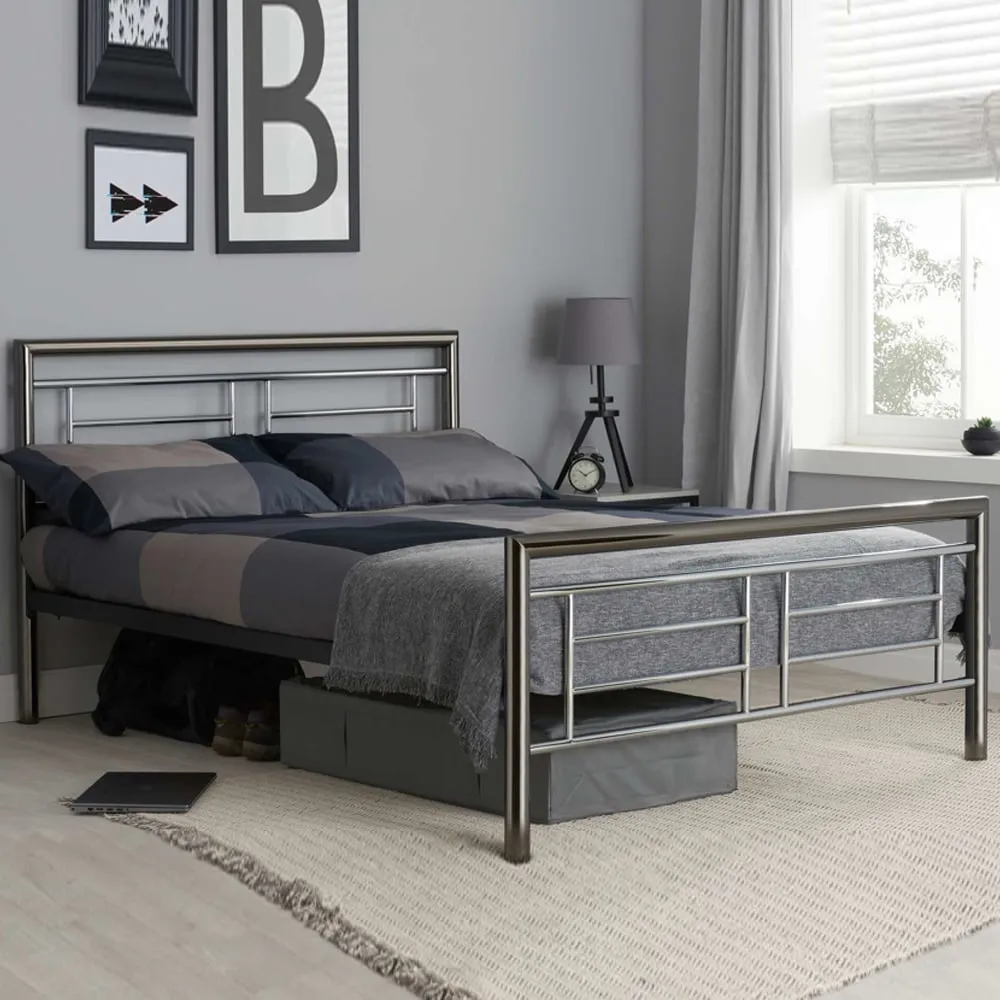 Montane Double Bed Frame - Chrome, Metal