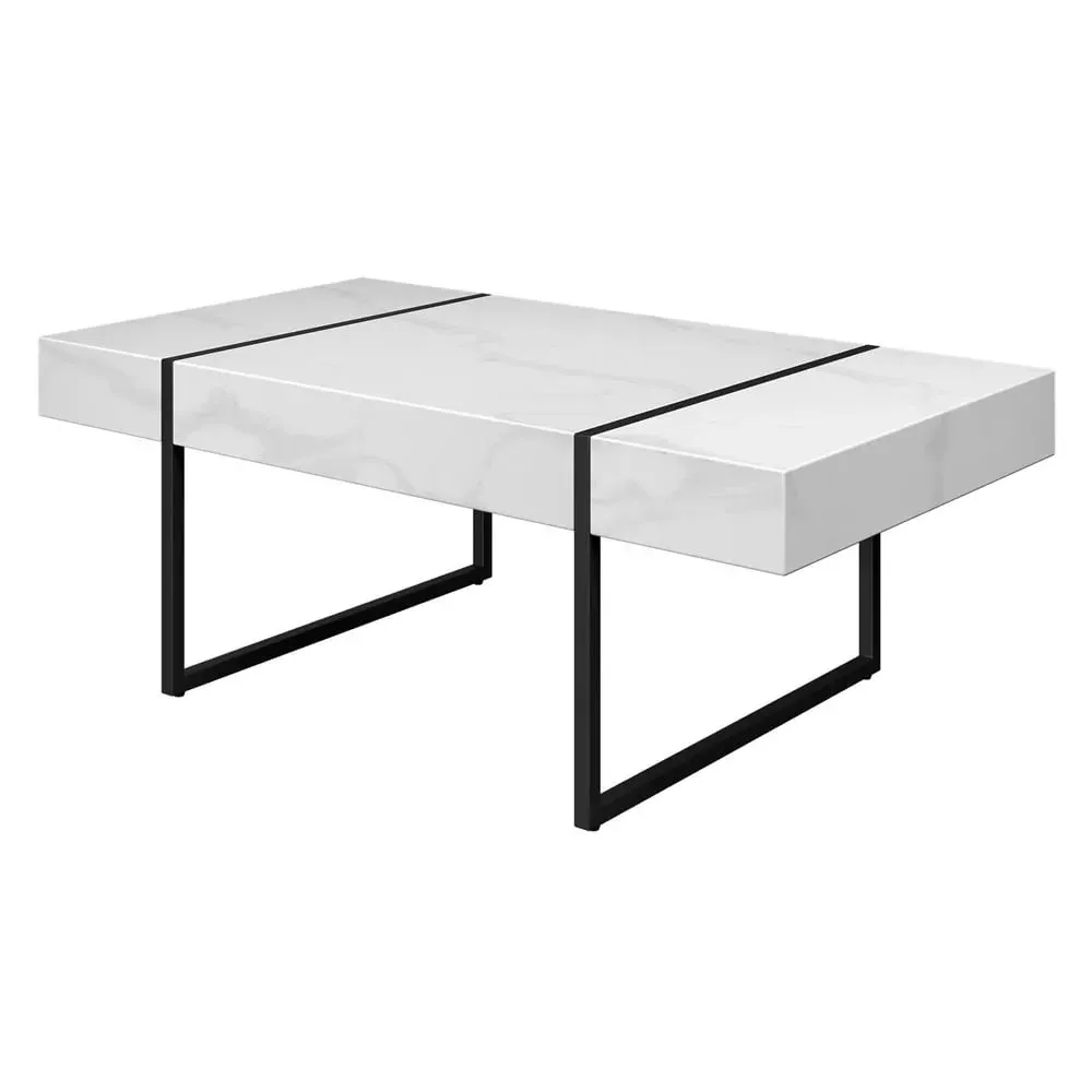 Montauk Coffee Table - White Marble Effect, MDF