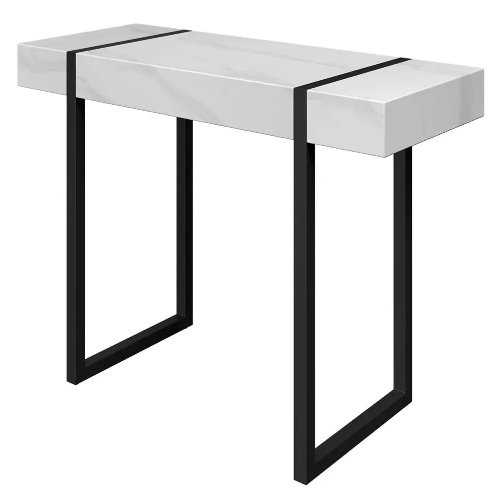 Montauk Console Table - White Marble Effect, MDF
