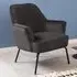 Montclair Lounge Chair with Black Legs - Dark Grey, Velvet