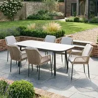 Monterey 6-Seater Rectangular Outdoor Dining Set - Grey, Aluminium alternate view