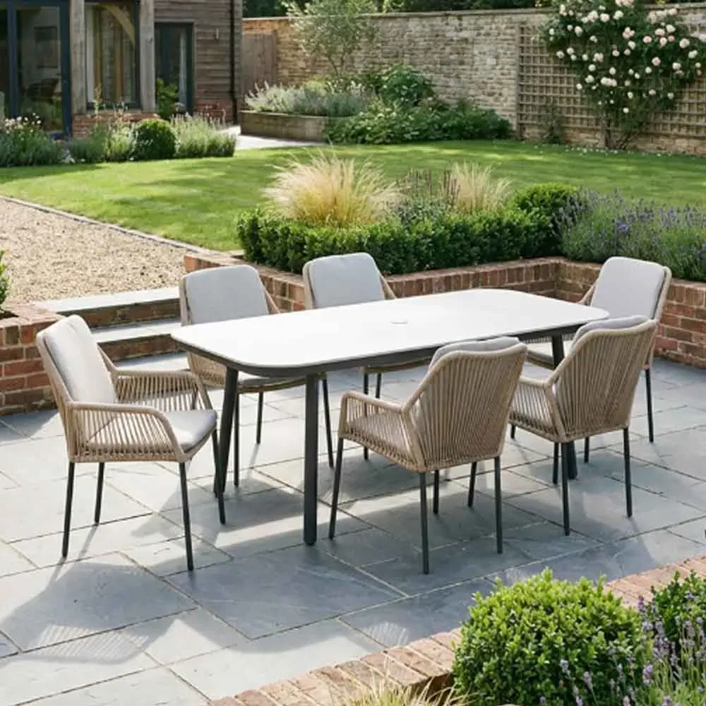 Monterey 6-Seater Rectangular Outdoor Dining Set - Grey, Aluminium product