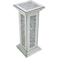 Montrez Tall Pillar Side Table - Mirrored Glass