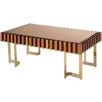 Montuno Mirrored Coffee Table - Gold, Glass