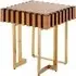 Montuno Mirrored Side Table - Gold, Glass
