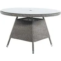 Monx Round Garden Dining Table - Mid Grey, Glass