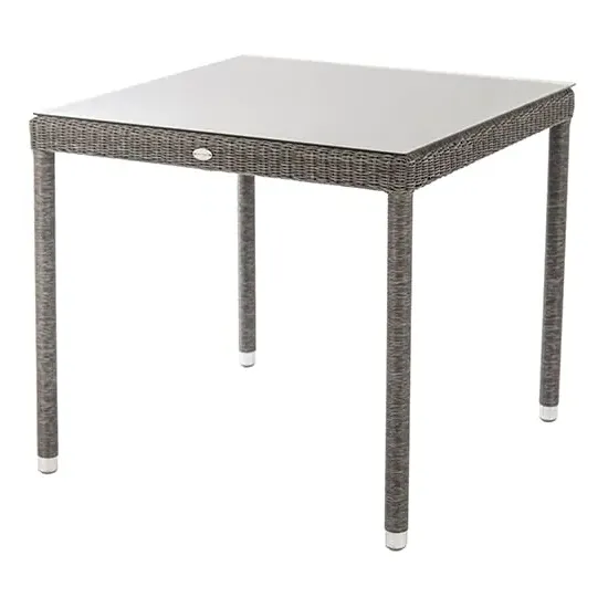 Monx Square Garden Dining Table - Mid Grey, Glass image