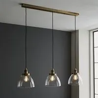 Monza 3-Light Linear Ceiling Pendant - Antique Brass