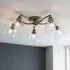 Monza 5 Light Semi-Flush Ceiling Light - Antique Brass