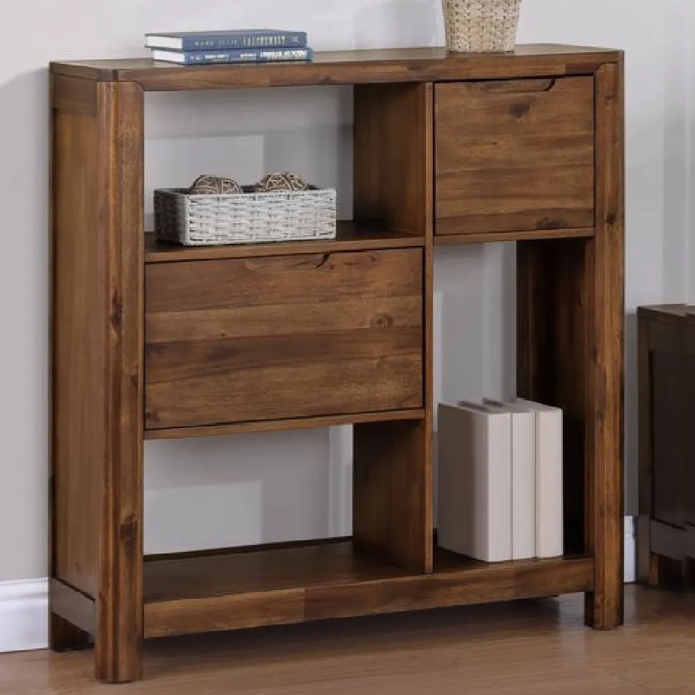 Monza Bookcase with 2 Drawers - Walnut