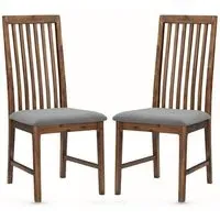 Monza Dining Chairs with Fabric Seat - Walnut