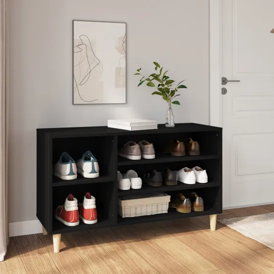 Monza Shoe Storage Rack - Black, Engineered Wood product