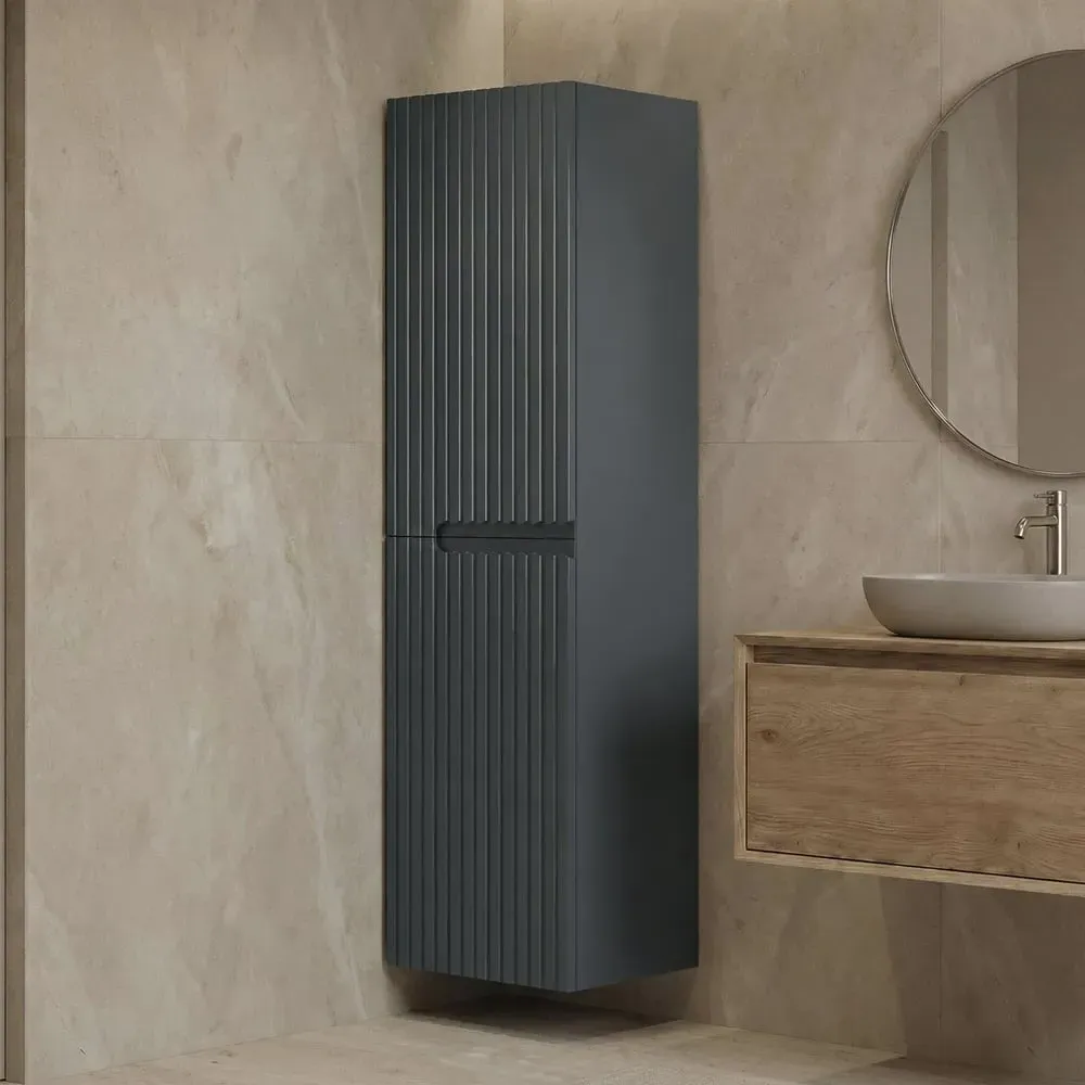 Moonlight Tall Wall Mounted Bathroom Storage Cabinet - Anthracite, MDF product