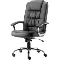 Moore Leather Executive Office Chair with Arms - Black
