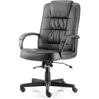 Moore Leather Executive Office Chair with Arms - Black