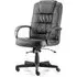Moore Leather Executive Office Chair with Arms - Black