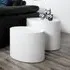 Moosic Oval Nesting Coffee Tables - White, High Gloss