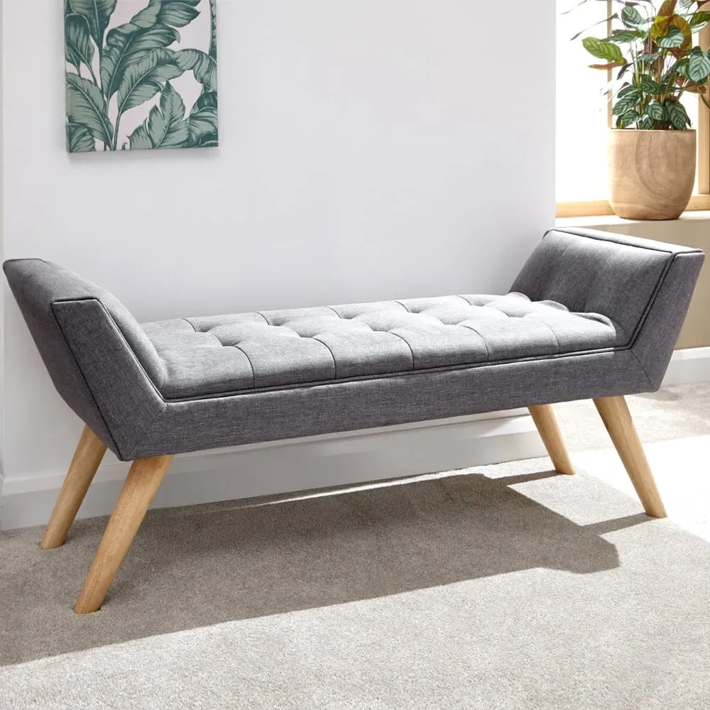 Mopeth Hallway Seating Bench - Dark Grey, Fabric image