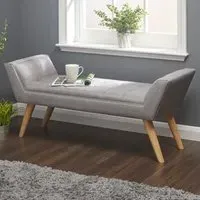 Mopeth Hallway Seating Bench - Grey, Fabric