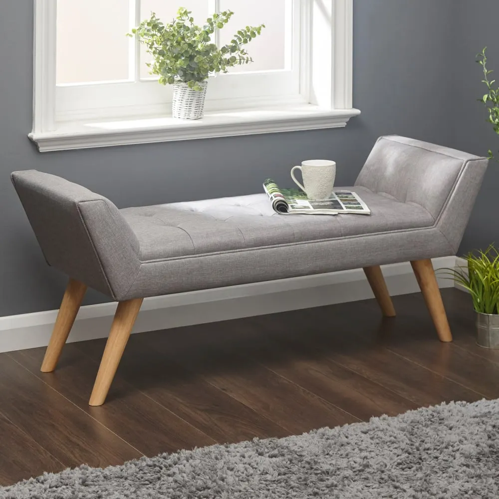 Mopeth Hallway Seating Bench - Grey, Fabric