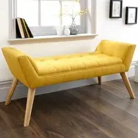 Mopeth Hallway Seating Bench - Yellow, Fabric