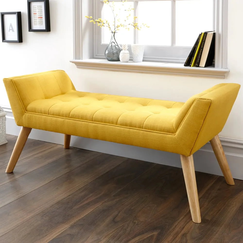 Mopeth Hallway Seating Bench - Yellow, Fabric