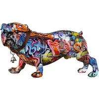 Mops Standing Pop Art Design Sculpture - Multicolour, Polyresin