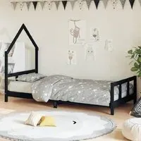 Moraira Single Bed Frame with Canopy - Black, Pine