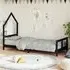 Moraira Single Bed Frame with Canopy - Black, Pine