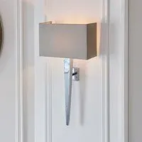 Moreto Grey Fabric Wall Light - Chrome, Grey