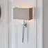 Moreto Grey Fabric Wall Light - Chrome, Grey