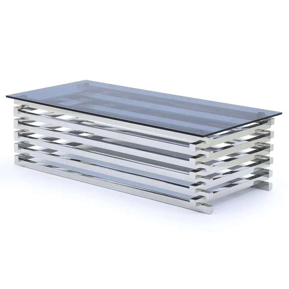 Morita Rectangular Coffee Table - Tinted Glass, Steel