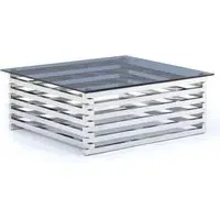 Morita Square Coffee Table - Tinted Glass, Steel