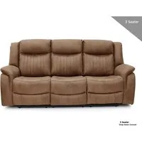 Morlix 3-Seater Reclining Sofa with Console - Tan, Fabric alternate view