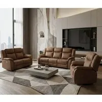 Morlix 3+2+1 Seater Electric Recliner Sofa Suite - Tan, Fabric alternate view