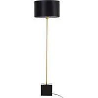 Moroni Floor Lamp with Marble Base - Black, Linen