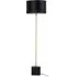 Moroni Floor Lamp with Marble Base - Black, Linen